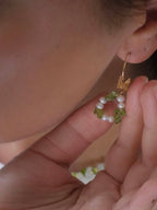 Papilio Earrings - Peridot & Freshwater Pearls