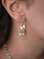 Papilio Earrings - Peridot & Freshwater Pearls