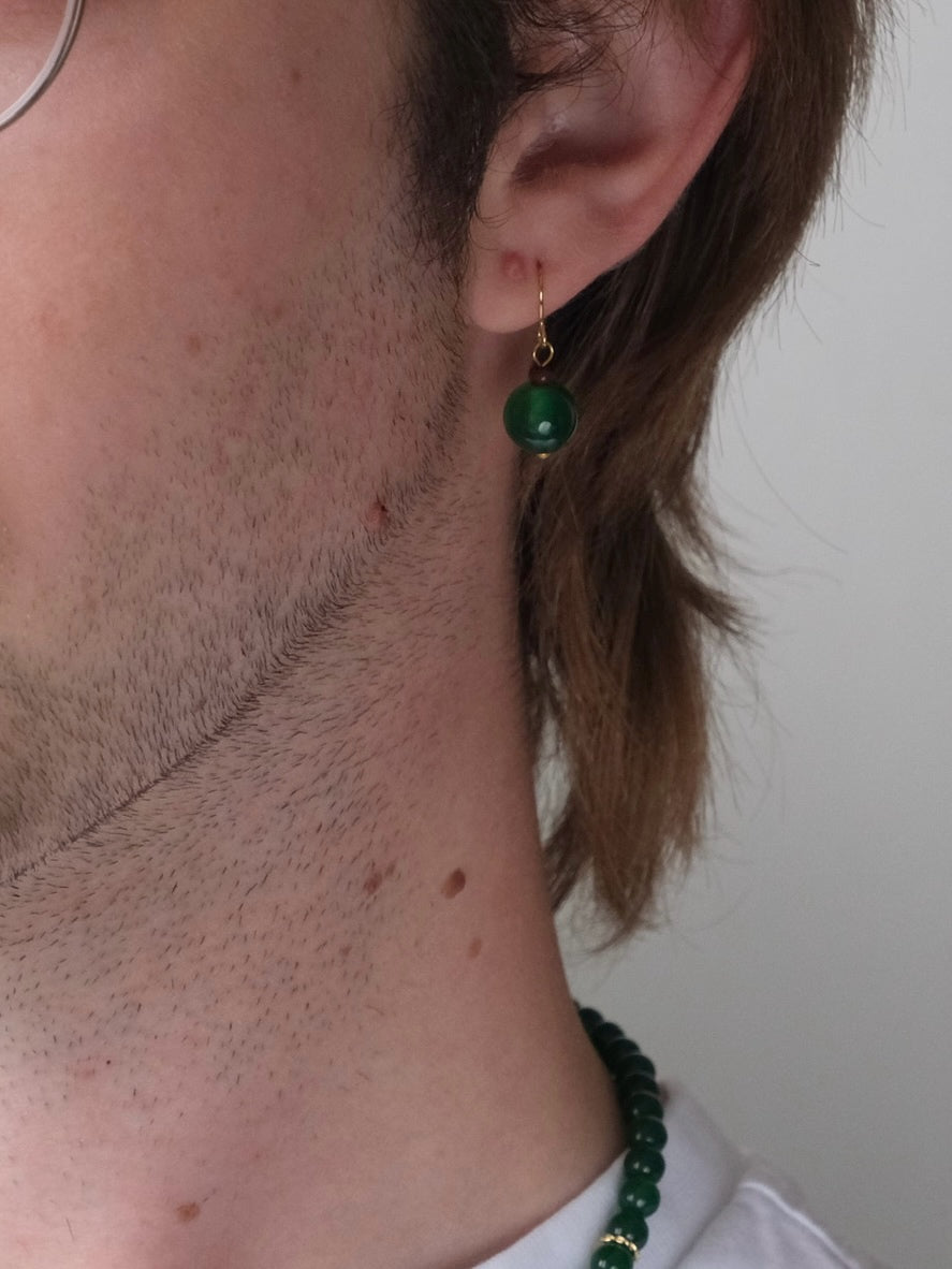 Mossa Earrings - Green Agate