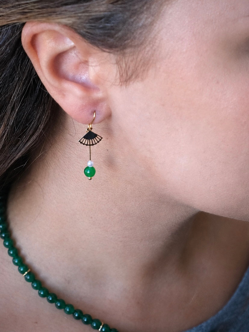 Dagg Earrings - Green Agate