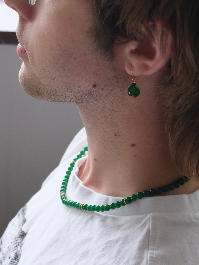 Mossa Earrings - Green Agate