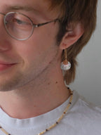 Soldis Earrings - Shell & Yellow Jade