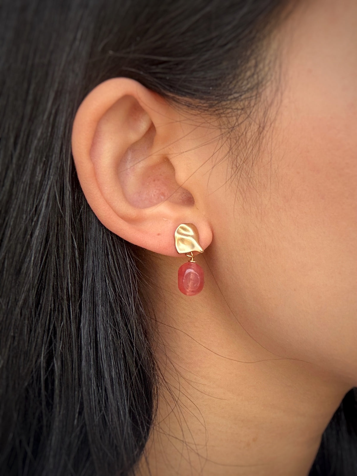 Linnea Earrings - Rose Quartz