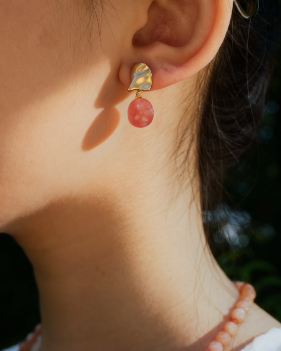 Linnea Earrings - Rose Quartz