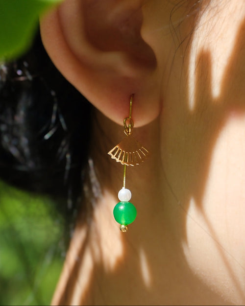 Dagg Earrings - Green Agate