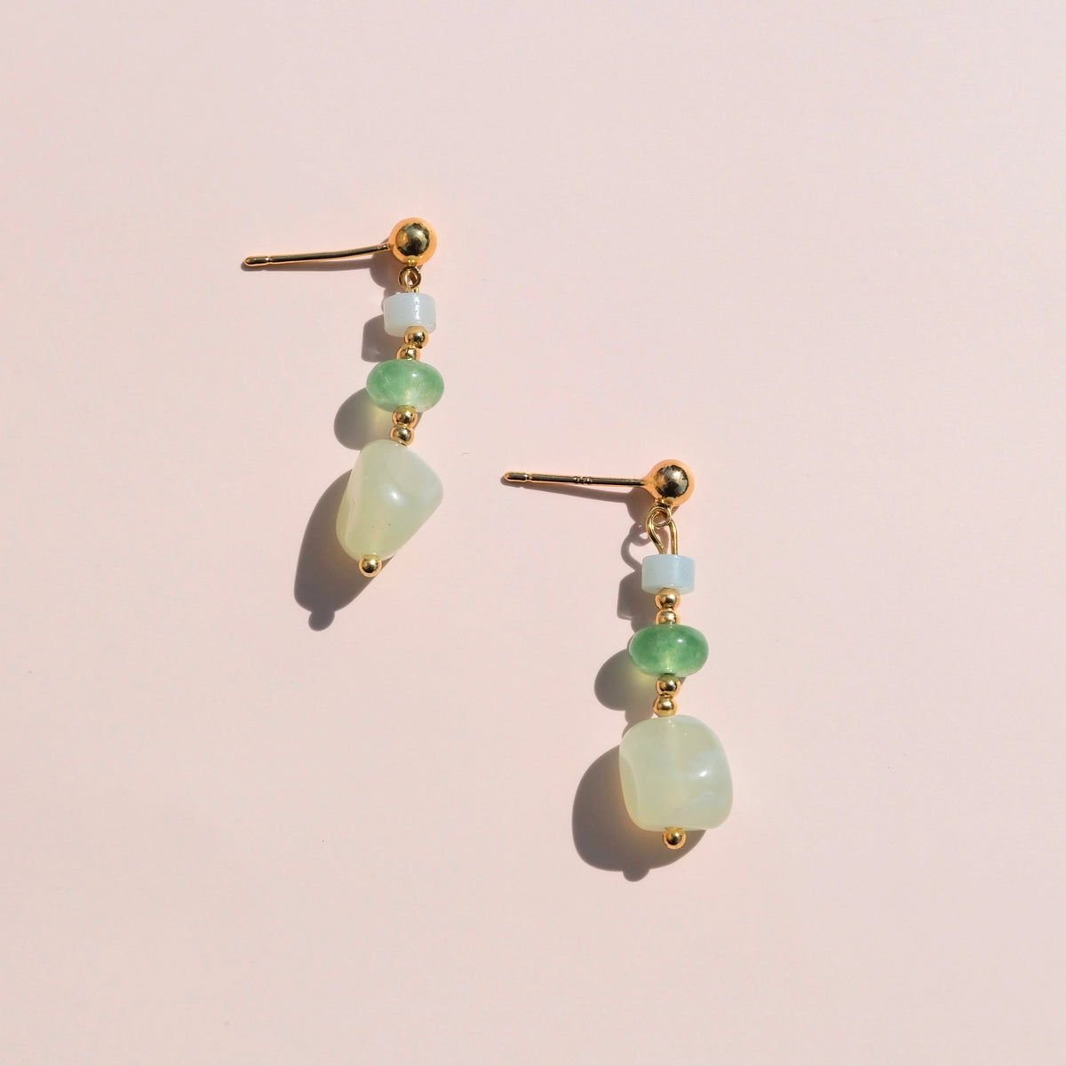 Källa Earrings - Aventurine & Green Strawberry Quartz