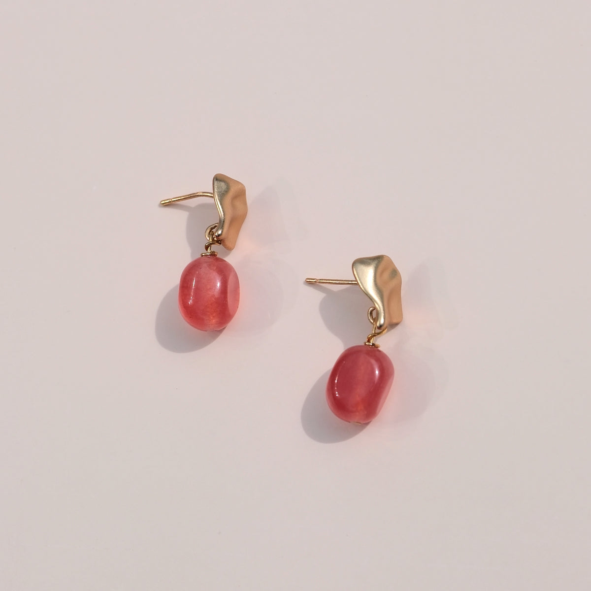 Linnea Earrings - Rose Quartz