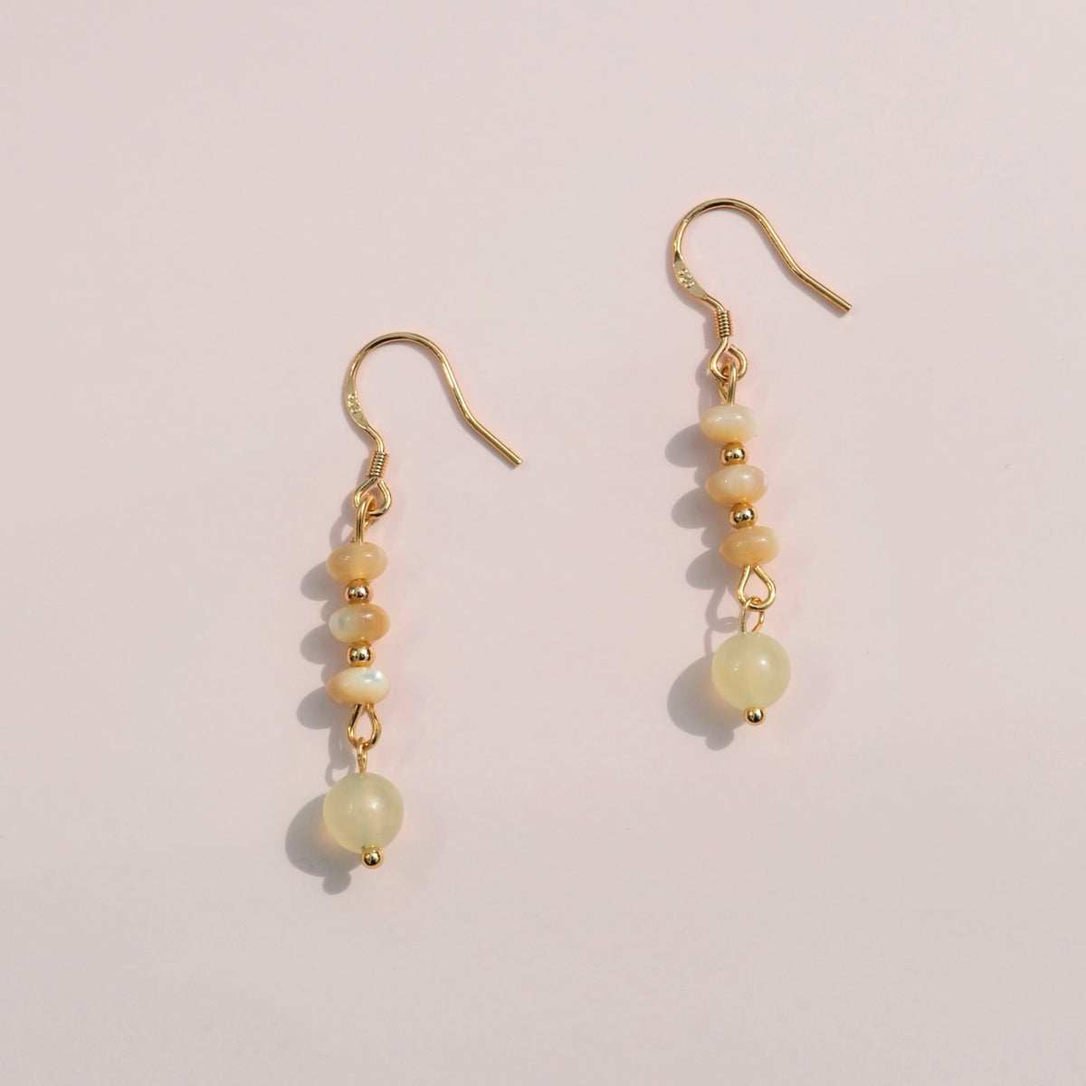 Serein Earrings - Serpentine Jade & Shell