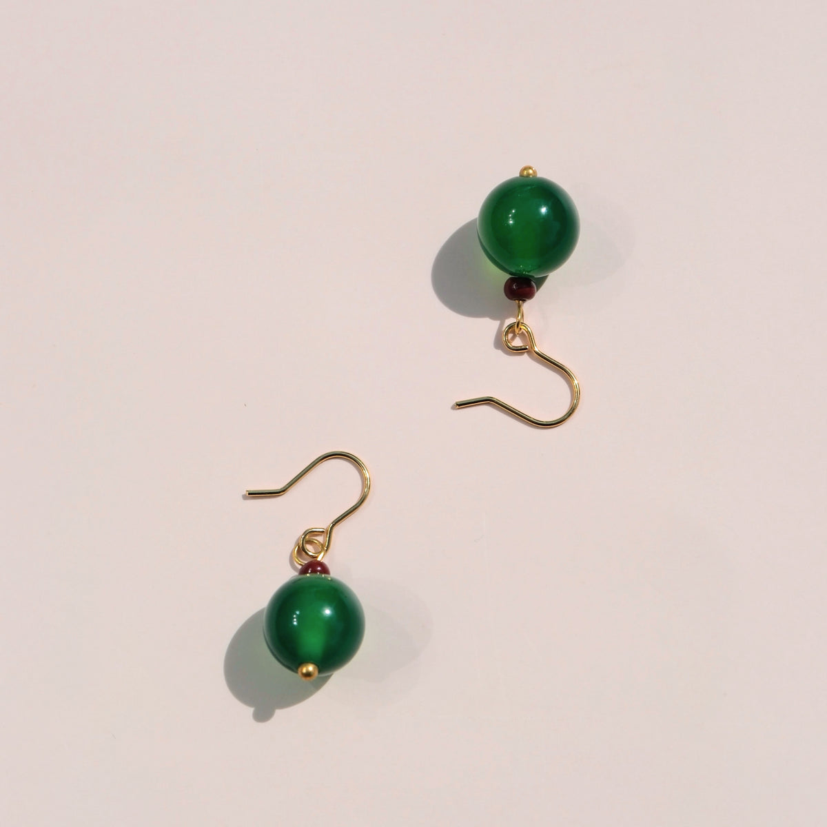 Mossa Earrings - Green Agate