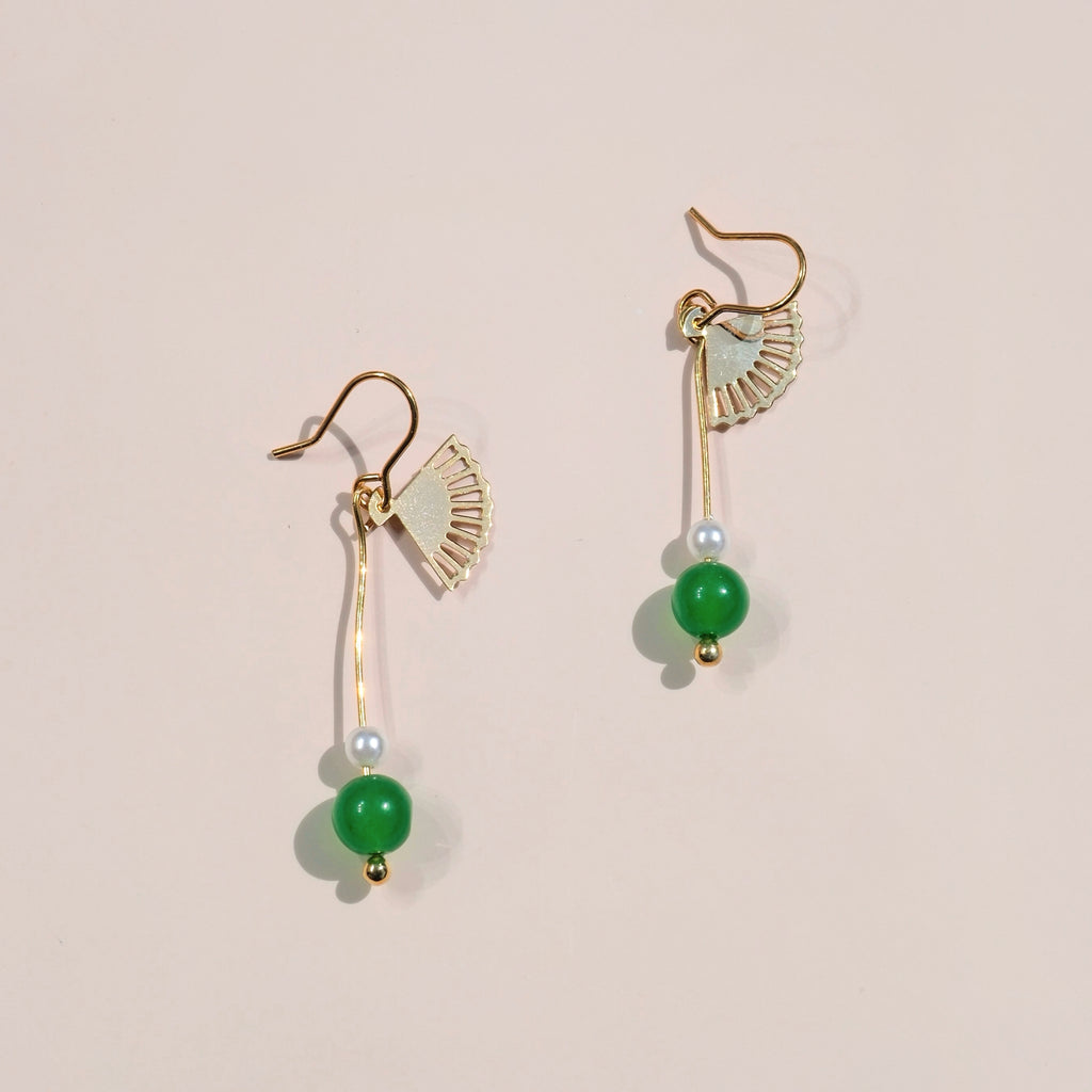 Dagg Earrings - Green Agate