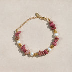 Floraison Bracelet - Rhodochrosite & Freshwater Pearl